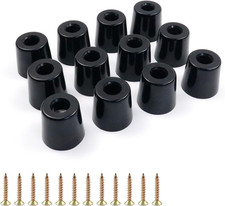Antrader 12Pcs Rubber Round Table Chair Furniture Feet Leg Pads Conical Recessed