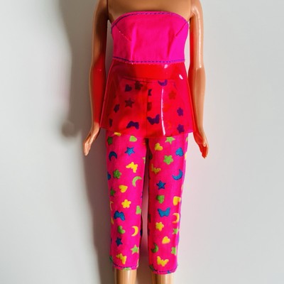 Vintage Barbie Puppenkleidung Sit In Style Oberteil Hose Pants blau grün rosa 90er