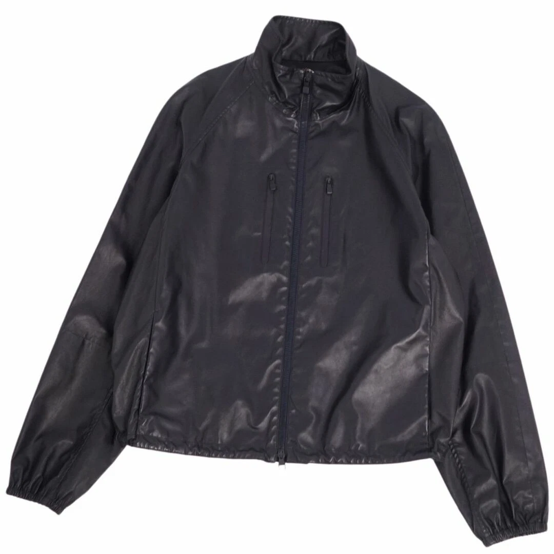 LOUIS VUITTON（LV） Louis Vuitton giacca pelle zip monogramma agnello uomo 46 blu scuro usata MOLO 0