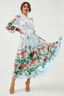 Lovely new Lydia/Karen Millen floral rose fluid floaty maxi dress, size 12, £239
