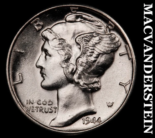 1944-D Silver Mercury Dime-Super Choice Gem Brilliant Unc No Reserve #G7538
