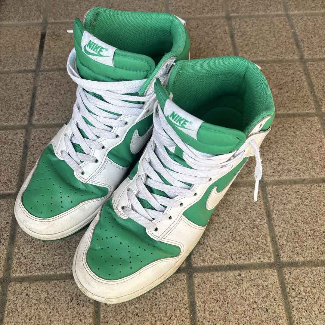 Nike Dunk High Men’s 9.0US Green Sneakers - Excellent Condition