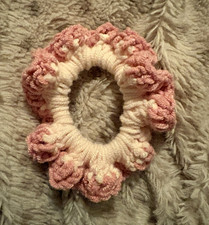 crochet strawberry shortcake scrunchie perfect for all ages