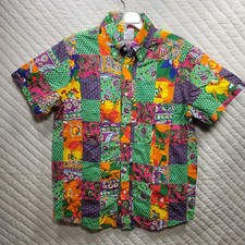 Brooks Brothers Patchwork Shirt Men's Medium Colorful Button Down Quilt RARE 
