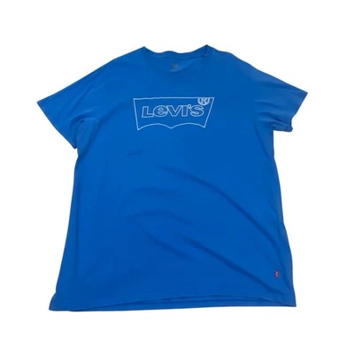 Levis Vintage 90s T Shirt L Languette Rouge T-Shirt Haut Bleu Hommes 1990s Logo - Photo 1/4