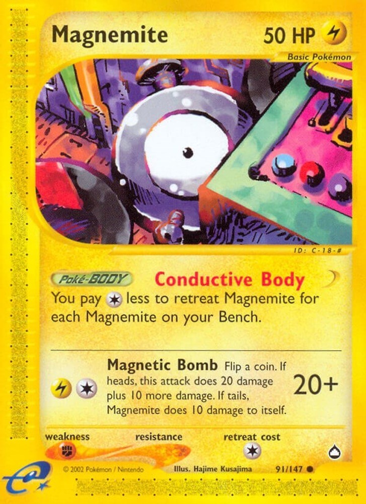 Magnemite (91) AQ - 091/147 - Near Mint - Common - Pokemon -EN