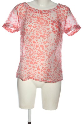 COMMA Transparenz-Bluse Damen Bluse Gr. DE 38 pink-wollweiß Elegant