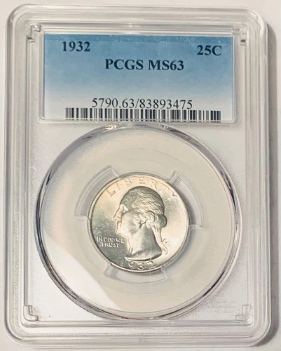 1932 Washington Quarter PCGS MS63 - Nice Bright White Coin