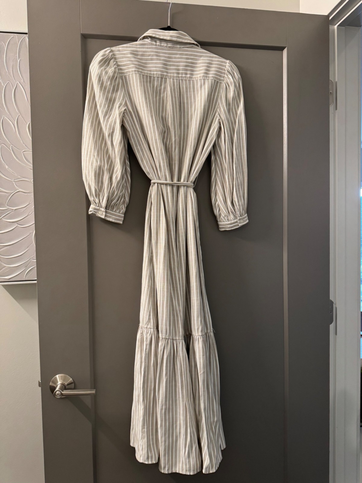 Max Studio Striped Button-Down Long Maxi Dress Wi… - image 3