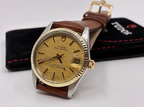 Vintage Tudor (Rolex) Prince Oysterdate Mens Automatic Watch - 18k Gold Bezel
