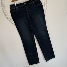 Chico's So Slimming Women's Jeans Sz 2 Straight Leg Med Dark Wash US 12 Stretch