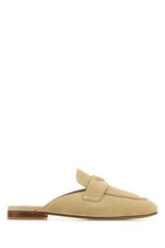 PRADA 1170 Ecru Suede Slippers New Authentic