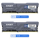 EAGET DDR4 RAM 8GB 16GB 3200 MHz CL16 1.2V 288-Pin Desktop Gaming UDIMM RAM Gray