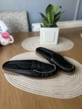 Peter Hahn Ladies Black Genuine Leather Mules Comfortable Slip-On Shoes UK8