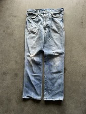 Vintage 60s 70s Lee Rider Distressed Straight Leg Faded Jeans 35 X 30