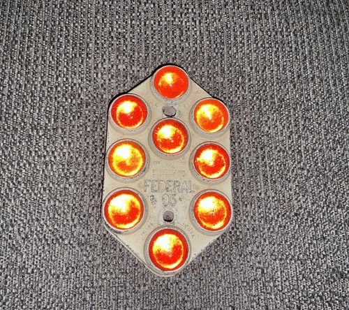 Vintage 30s 40s Red Glass Marble Reflector, Brooklyn- Federal 95