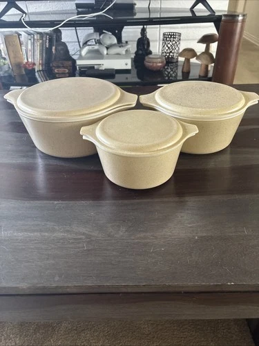 Set of 3 Pyrex Casserole Baking Bowls & Lids Homestead 473,474-B & 475-B