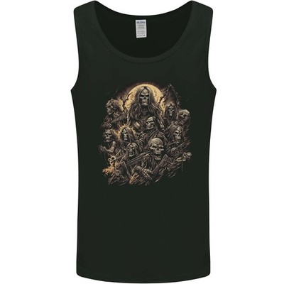 Spiral Reaper Time T-Shirt Uomo – Mietitore E Ingranaggi, Cotone Stone Washed Nero, Regular Fit