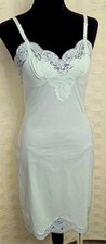 Vintage Sears Non-Cling Full Slip Dress Mint Green Lace Trim 32 Average Fortel
