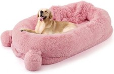 Human Shape Dog Bed for Large Medium Small Dogs,Soft Plush Cute Humanoid Pet Bed