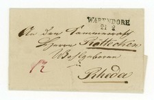 Pre-philately envelope Warendore to Rheda see picture