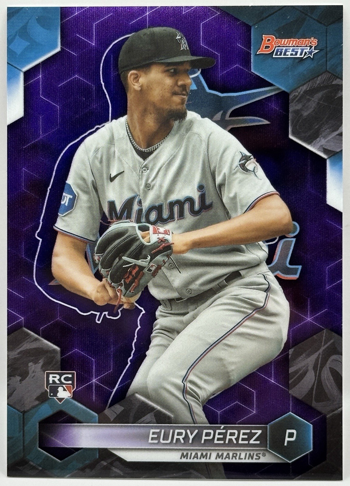 2023 Bowman's Best - Eury Perez #34 Purple Refractor /250 (RC)
