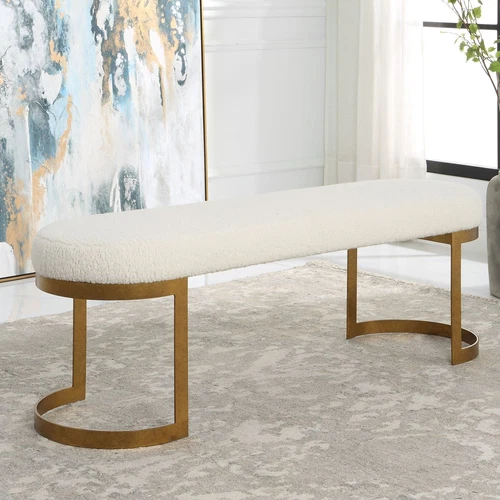 Uttermost Infinity Gold Bench - Picture 1 of 5