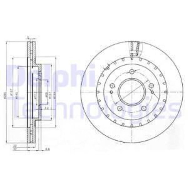 Delphi 2X Bremsscheibe Vorne Ø286 Mm BelüFtet FüR Mitsubishi Pajero Pinin H6_W-image