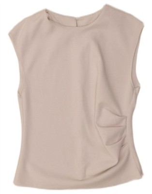 Zara Damen ärmelloses bauchfreies Blusentop UK 14 Large weiß DB03