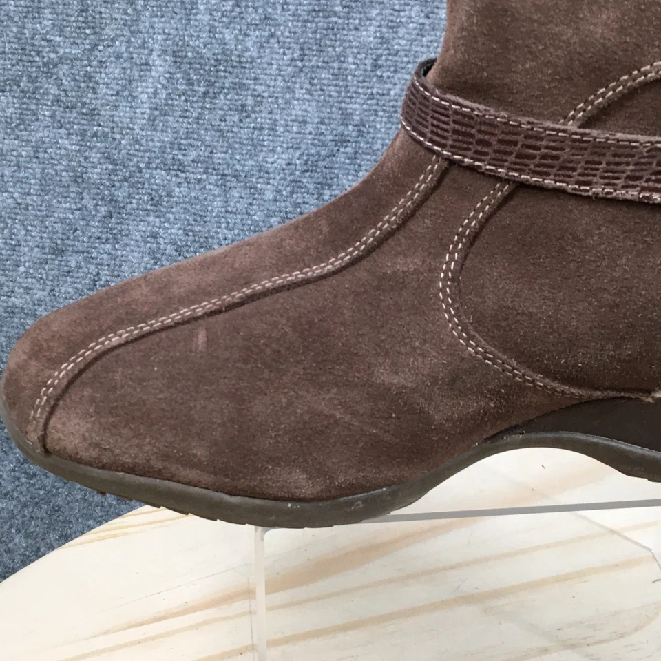 Botas deportivas para mujer 11 M Diana botín al tobillo cuero marrón cremallera lateral bloque cómodo Foto 4 de 4