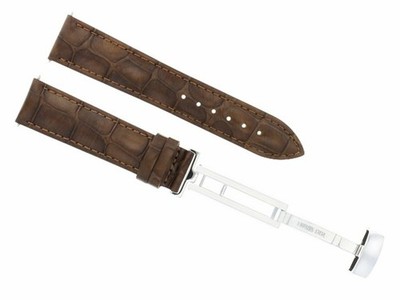 18MM LEATHER WATCH STRAP BAND FOR OMEGA SPEEDMASTER MOON DEPLOYMENT CLASP BROWN