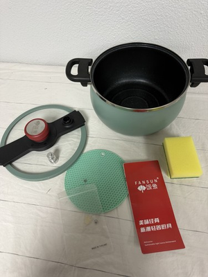 #ad Stove Top Pressure Cooker Light Green Black Handle Safety Valve Locking Lid New $39.99