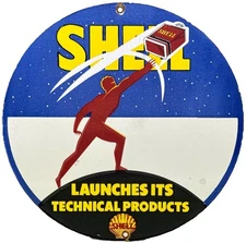 VINTAGE SHELL GASOLINE PORCELAIN SIGN GAS STATION PUMP PLATE MOTOR OIL SERVICE