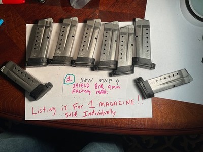 1 Smith & Wesson M&P 9mm Shield 8 Round Magazine