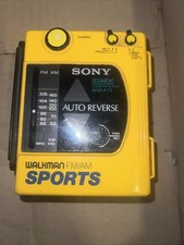 Sony Walkman Sports WM-F73 FM/AM Auto Reverse Cassette Player Yellow NOT WORKING
