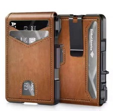 Smart Pop Up Wallet for Men RFIDBlocking Slim Metal Card Holder withID Window