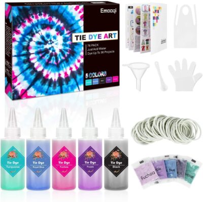 Tie Dye Set, 5 Farben Permanent All-in-1 Tie Dye Set enthält 5 Beutel Pigmente