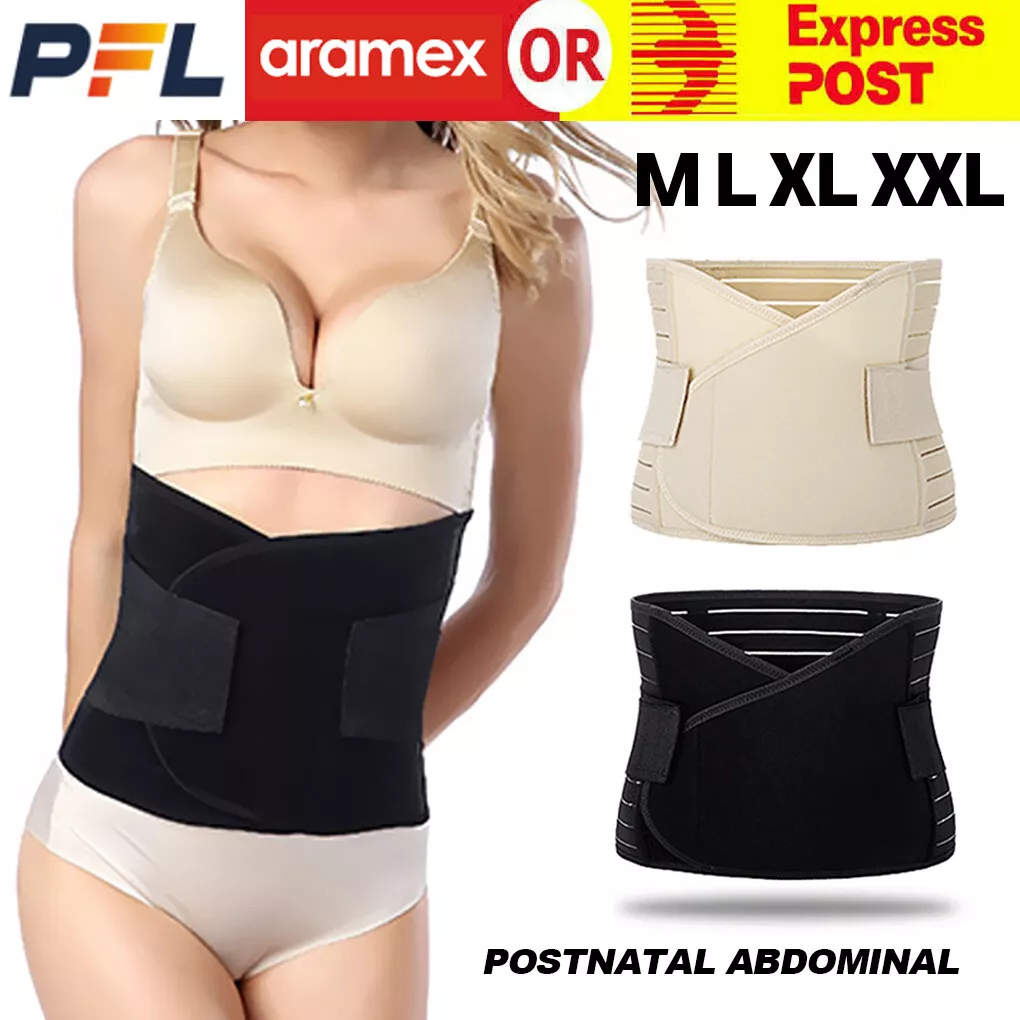 Postpartum Postnatal Abdominal Support Belly Belt After Pregnancy Black  Wrap