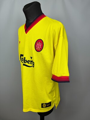 リバプールユニホーム2rd 97-98 イエロー LIVERPOOL 1997 1999 AWAY SHIRT VINTAGE FOOTBALL SOCCER JERSEY