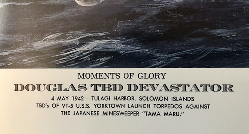 Vintage T. Weddel’s Moments of Glory TBD Devastator Aviation Print, 22.75"w x 19 - Picture 3 of 12