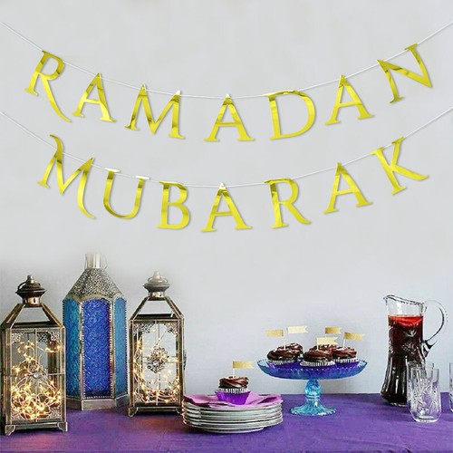 Ramadan Eid Mubarak PARTY DECORATIONS FOIL BALLOONS LETTER BUNTINGS - Picture 3 of 27
