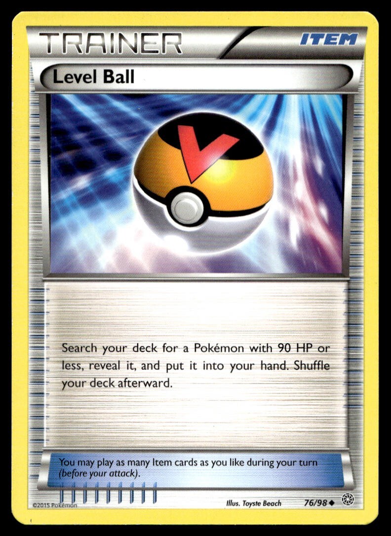 Level Ball 76/98 Pokemon Card Ancient Origins Uncommon Trainer Near Mint T6