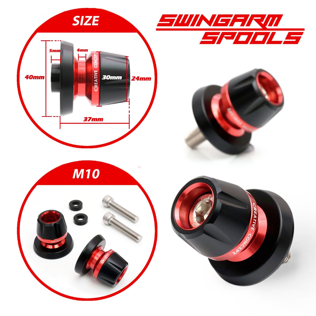 Blue BB01 CNC M10 Rear Swing Arm Spools For Kawasaki KLE650