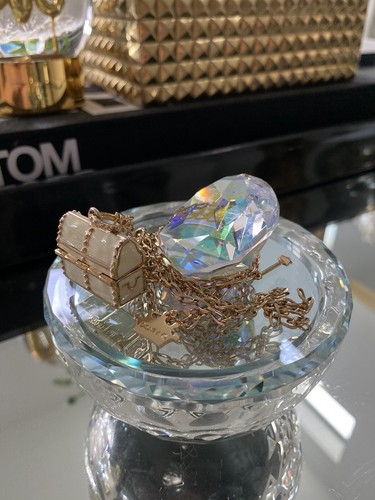Disney Couture Tinker Bell Treasure Box 14K Gold-Plated Nexkkace in White Kidada - Picture 2 of 6