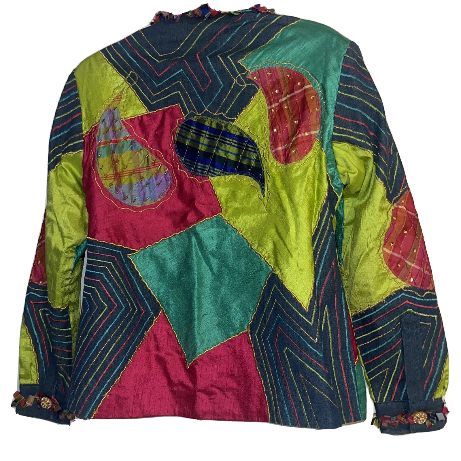 Anage Embroidered  Patchwork Blazer Jacket Coat A… - image 2