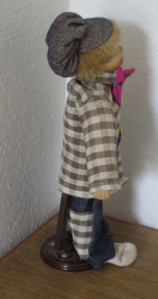 Dekopuppe Clown ca. 41  cm - Porzellan / Keramik Gesicht - Bild 2 von 3