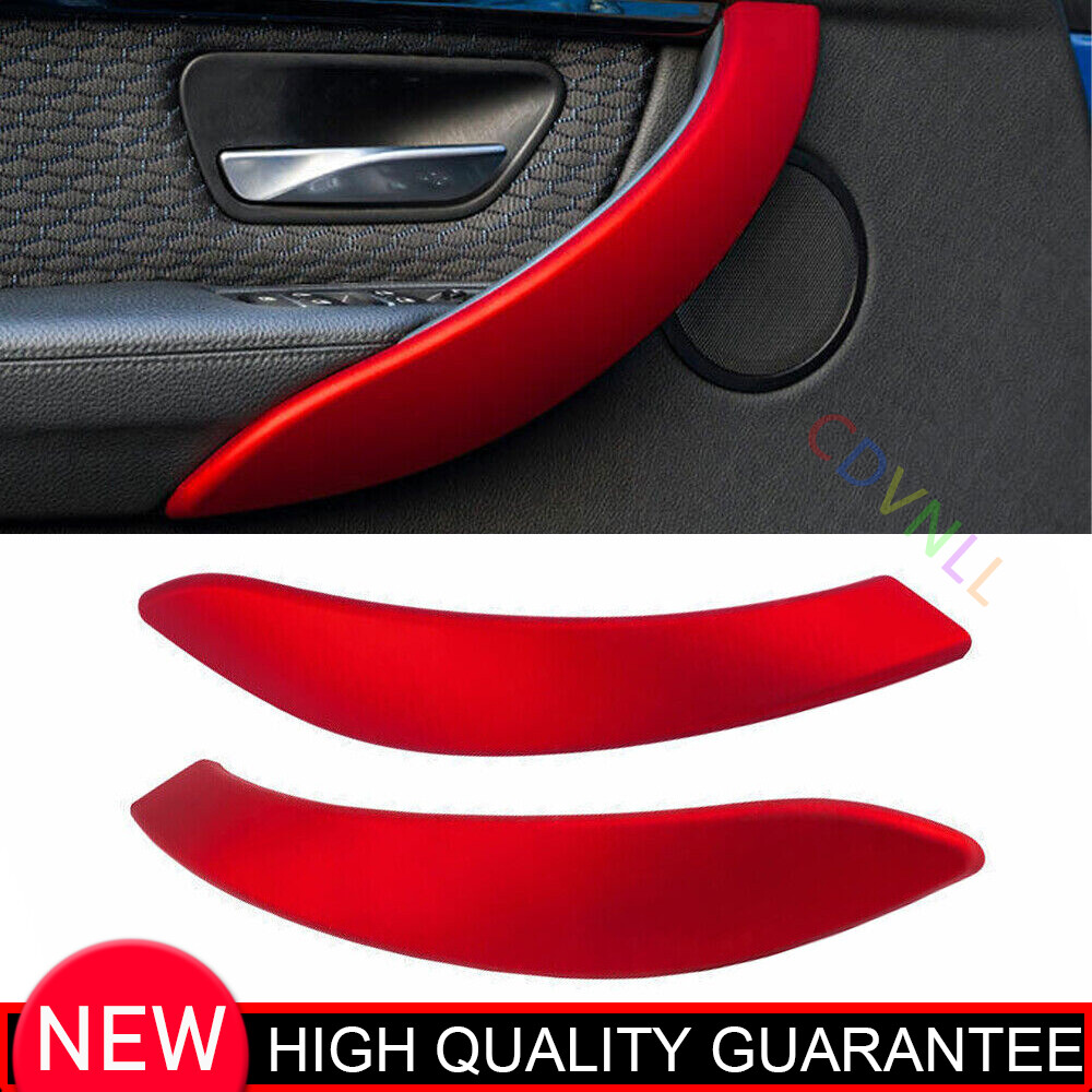 For BMW 3 4 Series GT 2013-2019 Matt Red Car Interior Door Armrest Strip Trim 2*