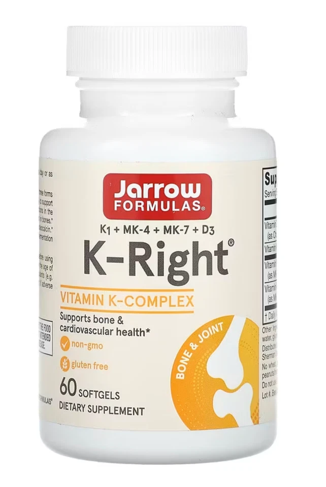 Jarrow Formulas, Inc. Complejo de vitamina K K K-Right 60 cápsulas blandas mejor para 7/2026+ Foto 4 de 4