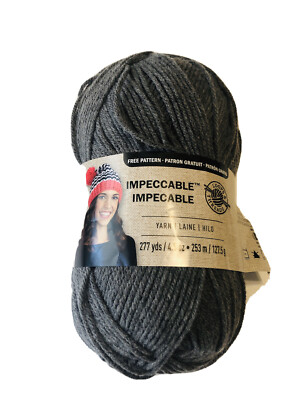 NEW Loops & Threads Impeccable Yarn True Grey