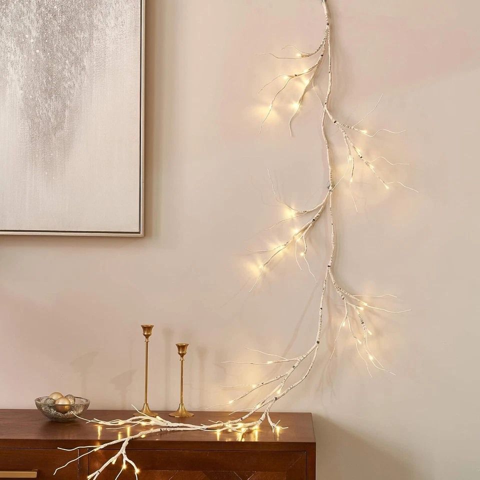 Hairui Birch Garland with 6FT 48 LED Lights for Christmas Decor Indoor&out Door - Image 3 of 4